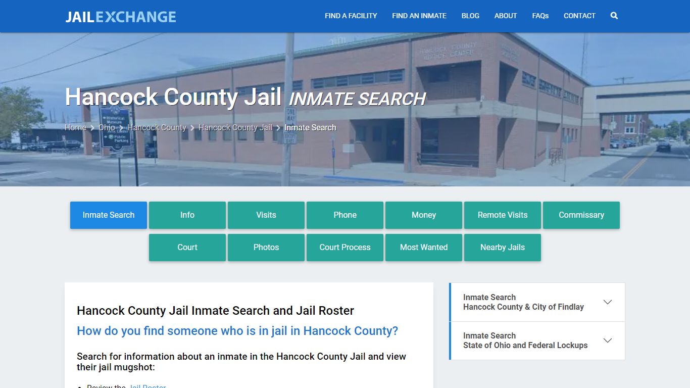 Inmate Search: Roster & Mugshots - Hancock County Jail, OH